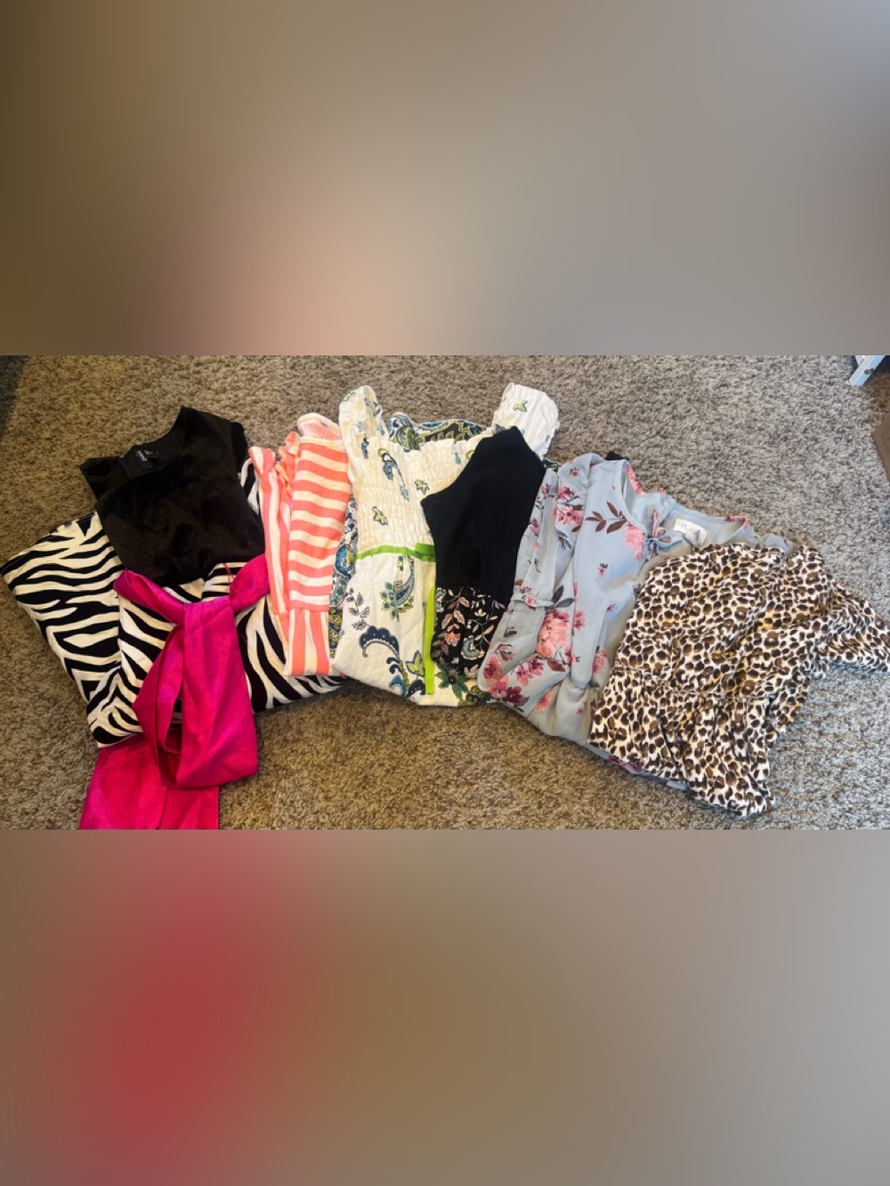 Girls Assorted Dresses in Pink, Black, White, Coral & Floral Prints